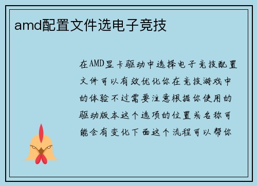 amd配置文件选电子竞技